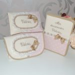 Canastilla Piqué Rosa Topitos y detalles Camel Personaliza