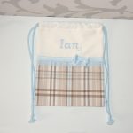 Bolsa Para el Almuerzo de Cuadros Camel y Celeste