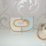 Cambiador Acolchado en Azul Pastel y Estampado de Hojas