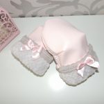 MANOPLAS LAZO POLIPIEL ROSA BEBÉ Y PELO GRIS