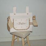 Bolso Panera Rosa Bebe con Bolsillo Frontal y Pasacintas Camel