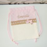 BOLSA ALMUERZO ROSA TOPITOS CON DETALLES CAMEL