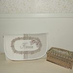 CAMBIADOR GRIS TOPITOS BLANCO CON PUNTILLA