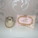 NECESER TOALLISTAS/PAÑALES/CREMA PIQUÉ CASITAS ROSAS Y PASACINTAS CAMEL